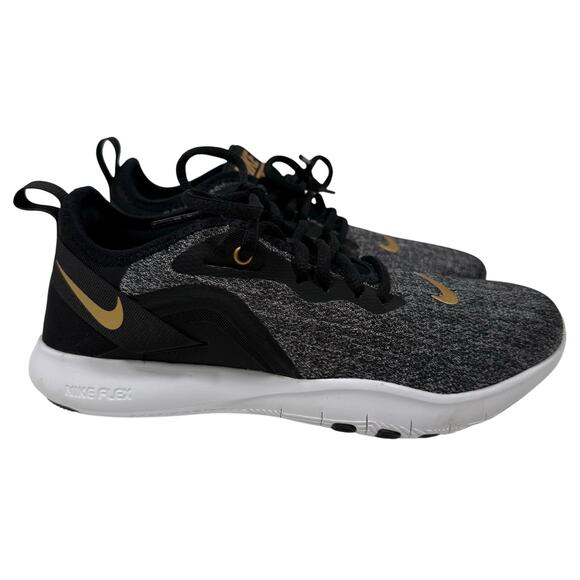 Nike Flex TR9 Women’s 7.5 Training Shoes Black Gray Gold Lightweight - Picture 2 of 9